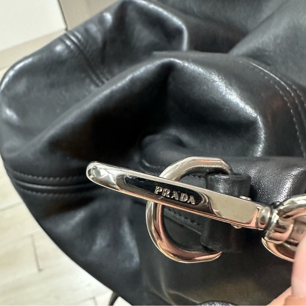 Prada Black Leather 2 Way Crossbody Shoulder Bag Satchel - Picture 7 of 15
